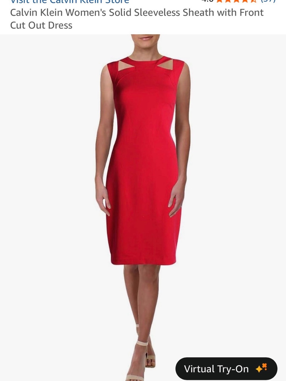 Calvin Klein Hot Pink Sleeveless Cutout Midi Sheath Dress
